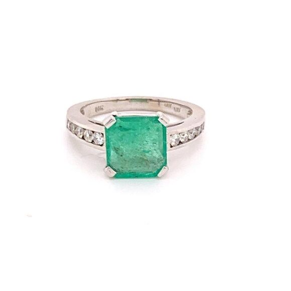 Diamond Emerald Ring 14k Gold 2.55 TCW Women Certified $3,800 912292 - Picture 2 of 8